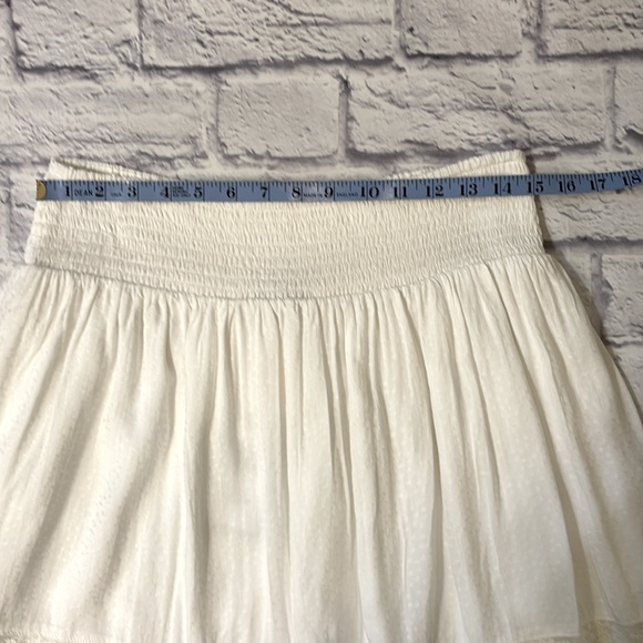 Skies Are Blue White Smocked-Waist Skirt Lace Detail Flowy - Size Large NWT - Picture 12 of 14